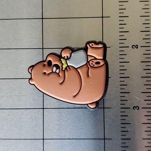 NEW! We Bare Bears Grizzly Bear eating a burrito Croc Shoe Charm